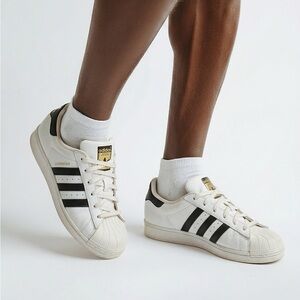 adidas White Crew Socks with Black Accents - Athletic Crew Pair